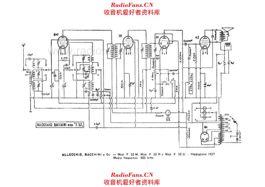 Allocchio Bacchini F52M - F52R - F52G 电路原理图.pdf_第1页