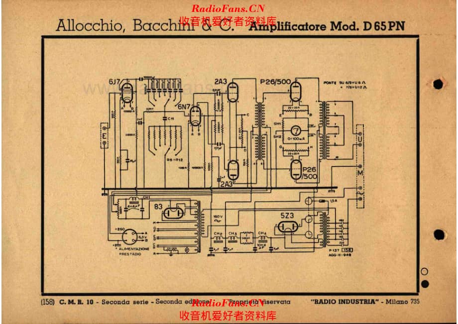 Allocchio Bacchini D 65 PN 电路原理图.pdf_第1页