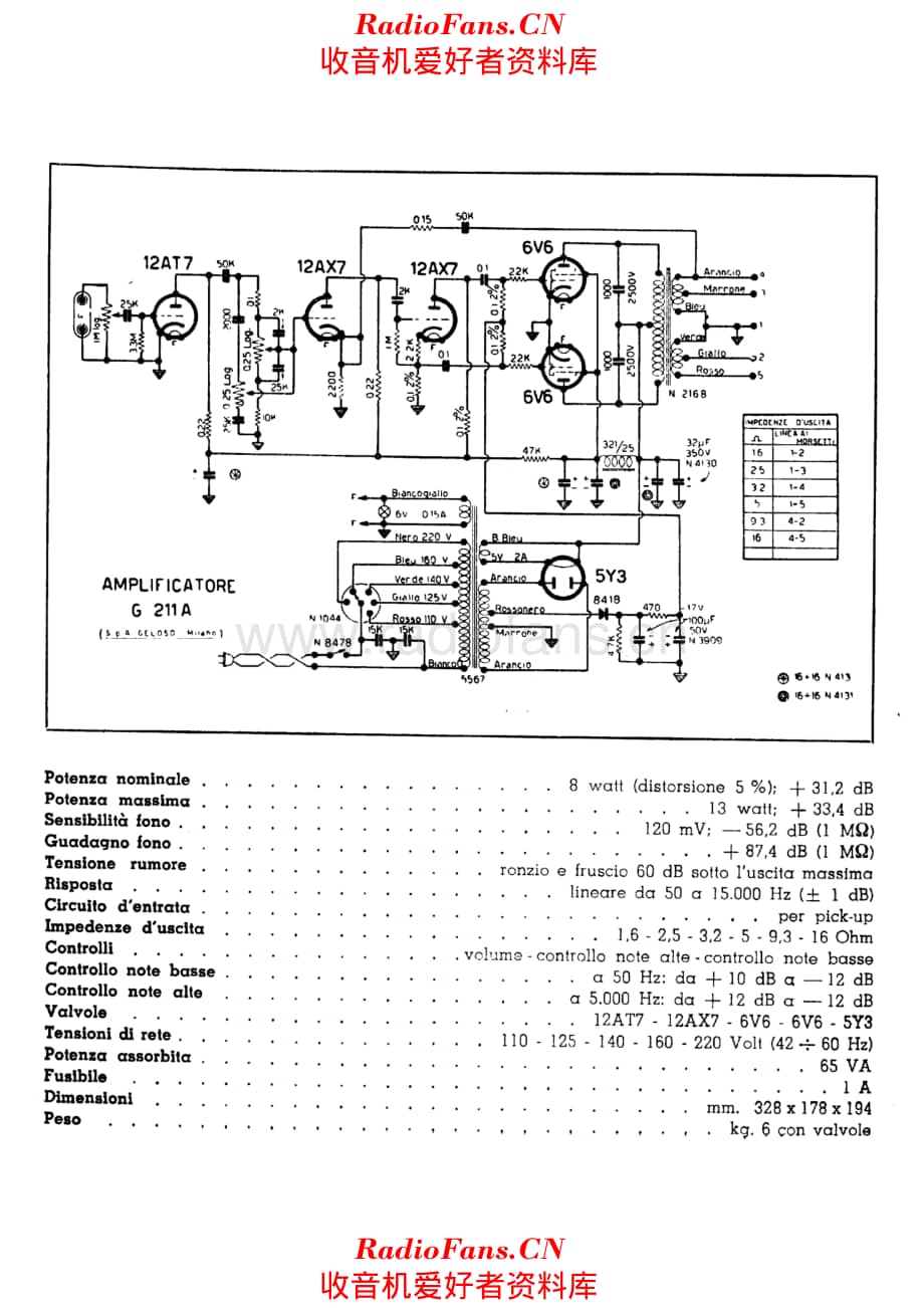 Geloso G211A Amplifier alternate 电路原理图.pdf_第1页