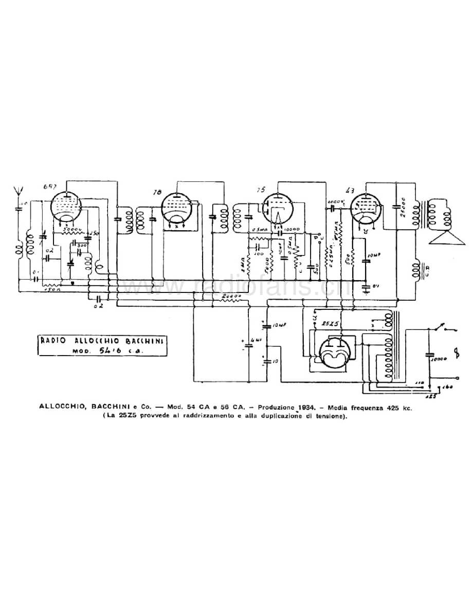 Allocchio Bacchini 54CA 电路原理图.pdf_第1页