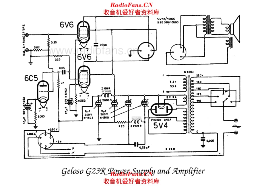 Geloso G23R Power supply and amplifier 电路原理图.pdf_第1页