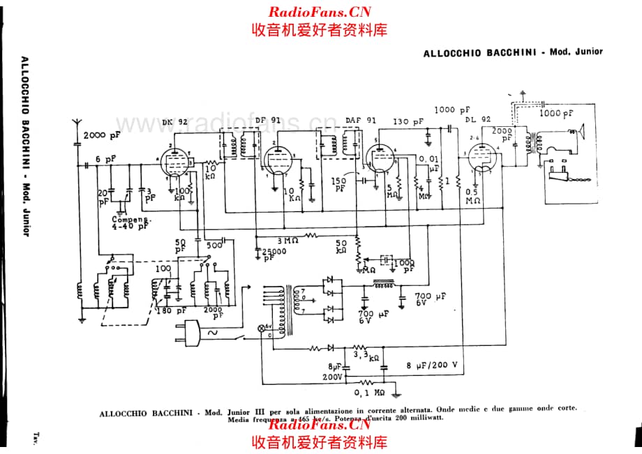 Allocchio Bacchini Junior 电路原理图.pdf_第1页