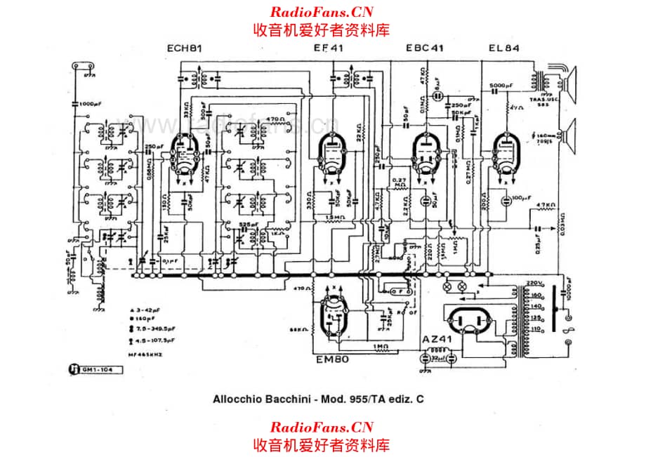 Allocchio Bacchini 955TA series C 电路原理图.pdf_第1页