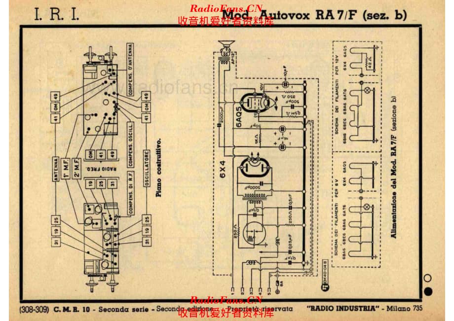 Industria Radiotecnica Italiana Autovox RA7F 2of2 电路原理图.pdf_第1页