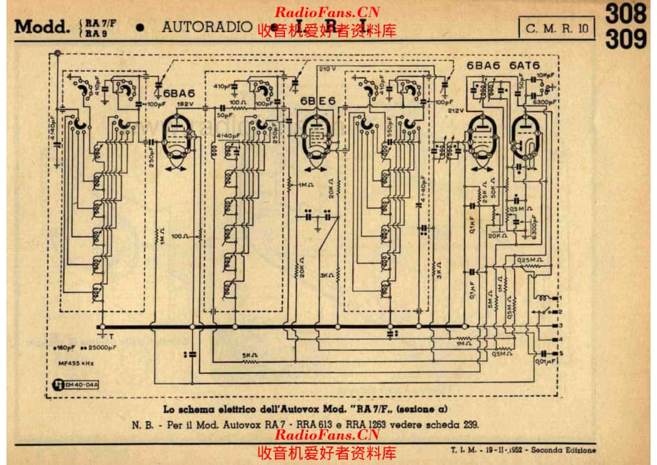 Industria Radiotecnica Italiana Autovox RA7-F 1of2 - RA9 电路原理图.pdf_第1页