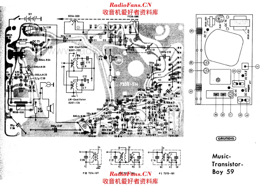 Grundig Music Transistor Boy 59 PCB layout 电路原理图.pdf_第1页