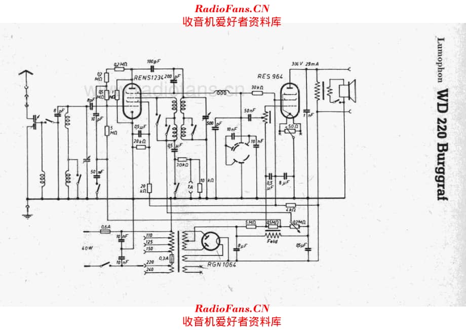 Lumophon WD220 Burggraf 电路原理图.pdf_第1页