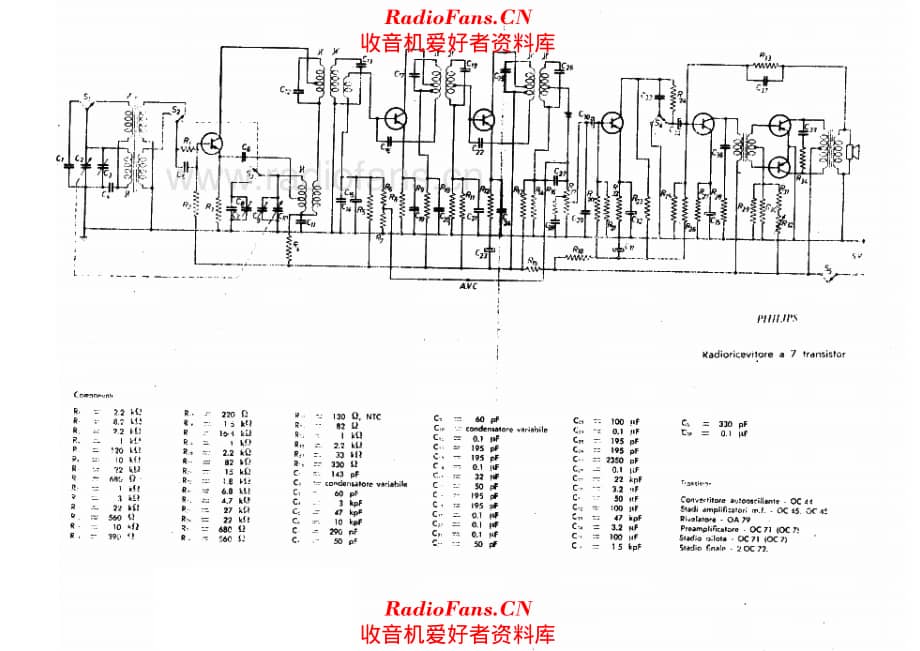 Philips Radioricevitore a 7 transistor 电路原理图.pdf_第1页