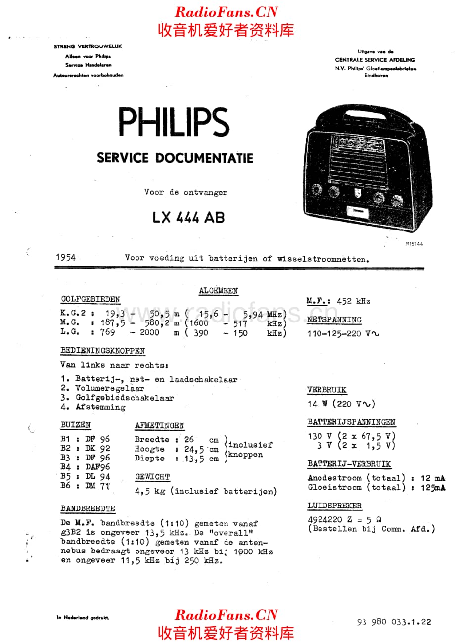 Philips LX444AB 电路原理图.pdf_第1页