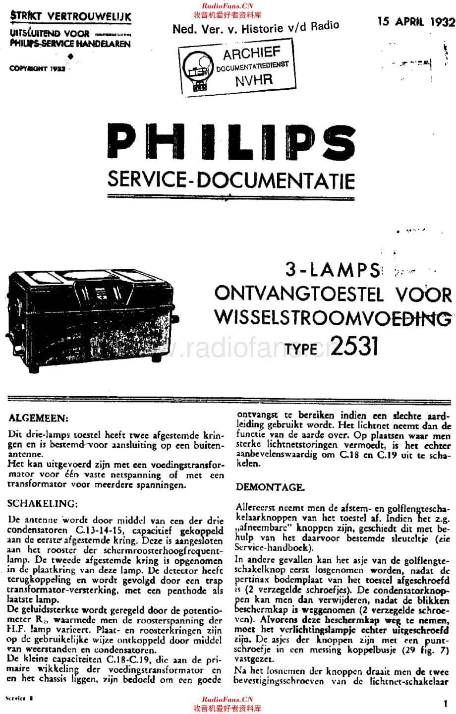 Philips 2531 service manual 电路原理图.pdf_第1页