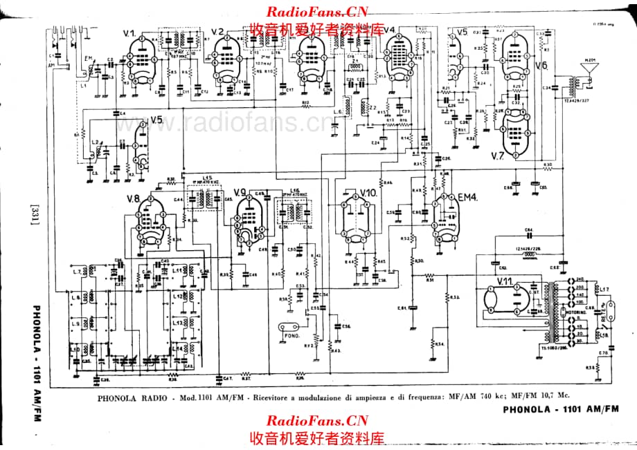 Phonola 1101AM-FM 电路原理图.pdf_第1页