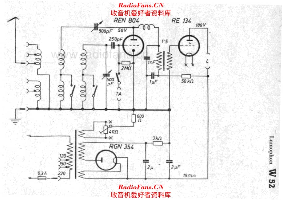 Lumophon W52 电路原理图.pdf_第1页