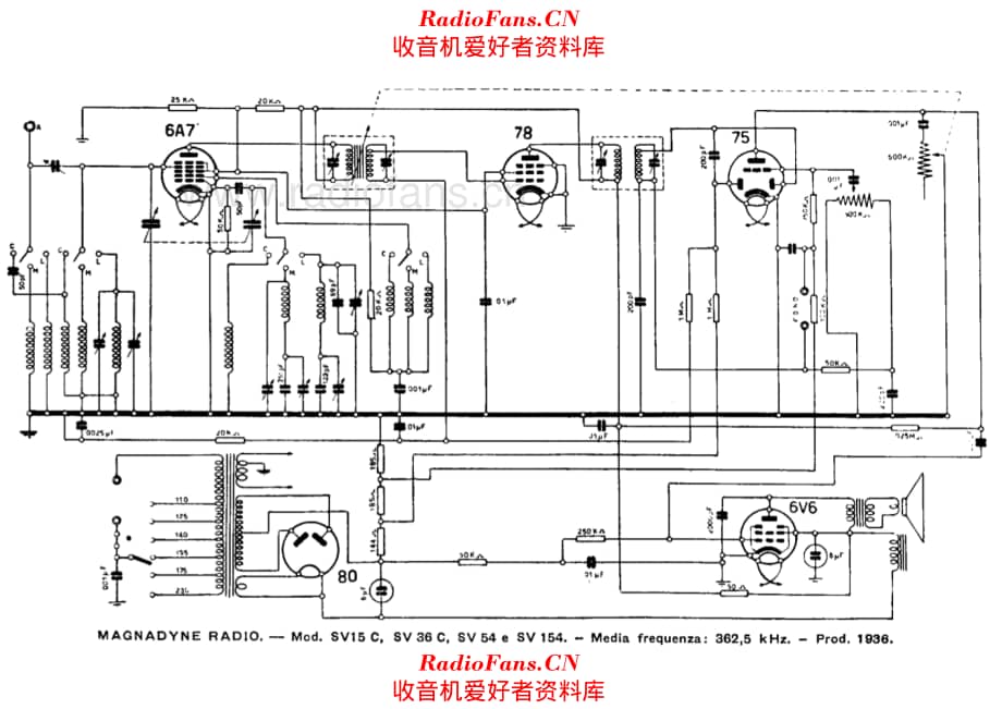 Magnadyne SV15C SV36C SV54 SV154 电路原理图.pdf_第1页