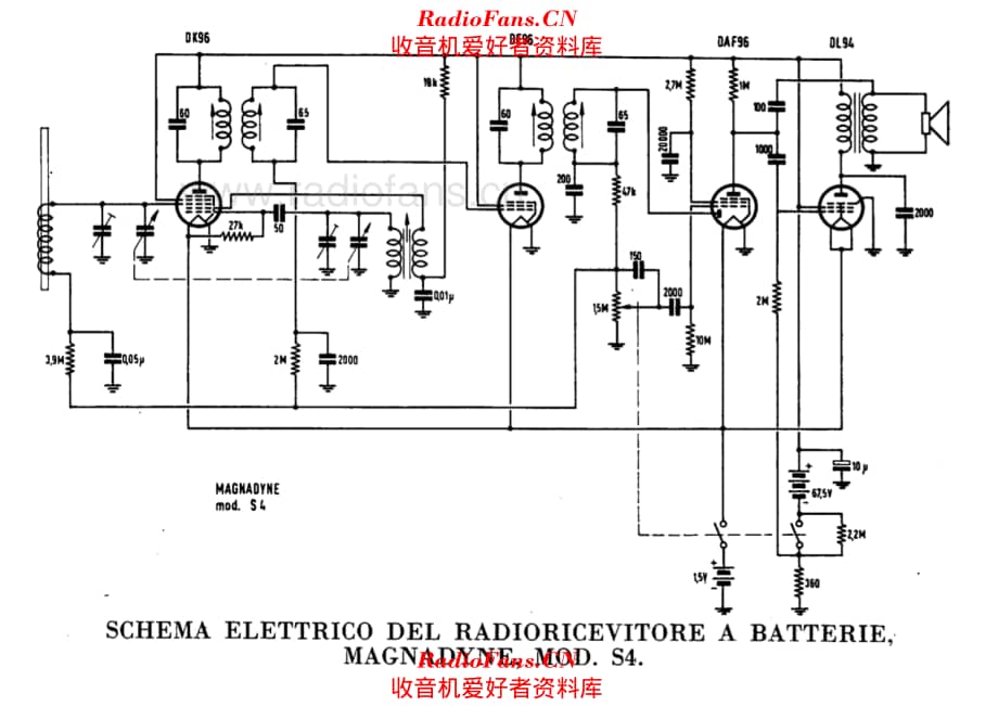 Magnadyne S4 battery operated alternate 电路原理图.pdf_第1页