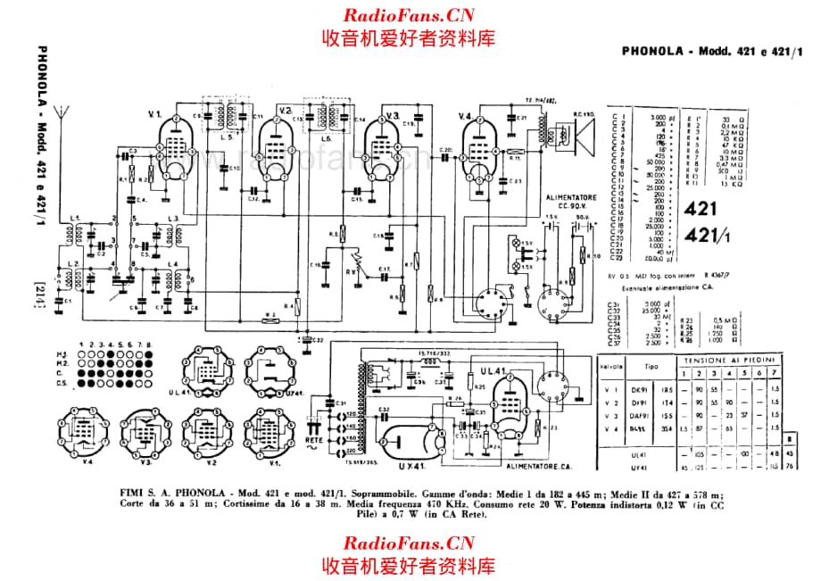 Phonola 421 421-1 电路原理图.pdf_第1页