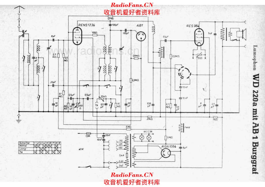 Lumophon WD220a AB1 Burggraf 电路原理图.pdf_第1页