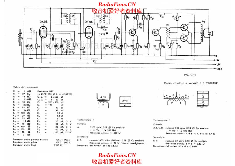 Philips Radioricevitore a valvole e transistor 电路原理图.pdf_第1页