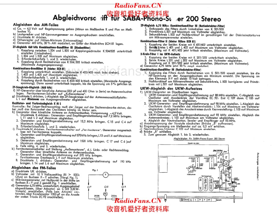 SABA 200 PhonoSuper alignment 电路原理图.pdf_第1页