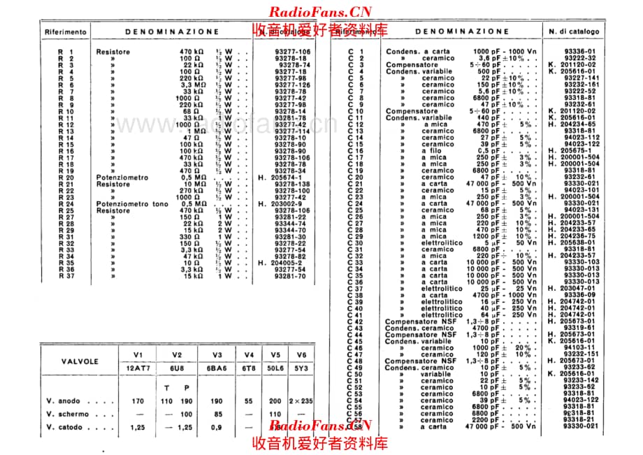 Radiomarelli 154 components 电路原理图.pdf_第1页