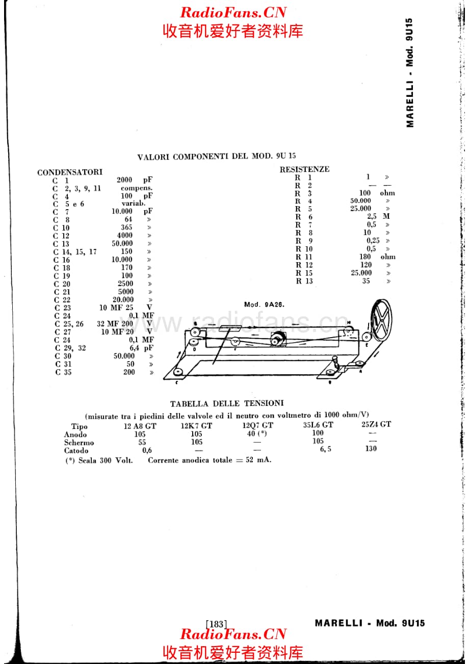 Radiomarelli 9U15-Note 电路原理图.pdf_第1页