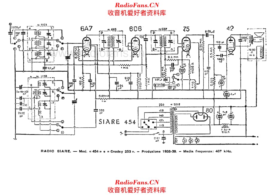 Siare 454 Crosley 253 电路原理图.pdf_第1页