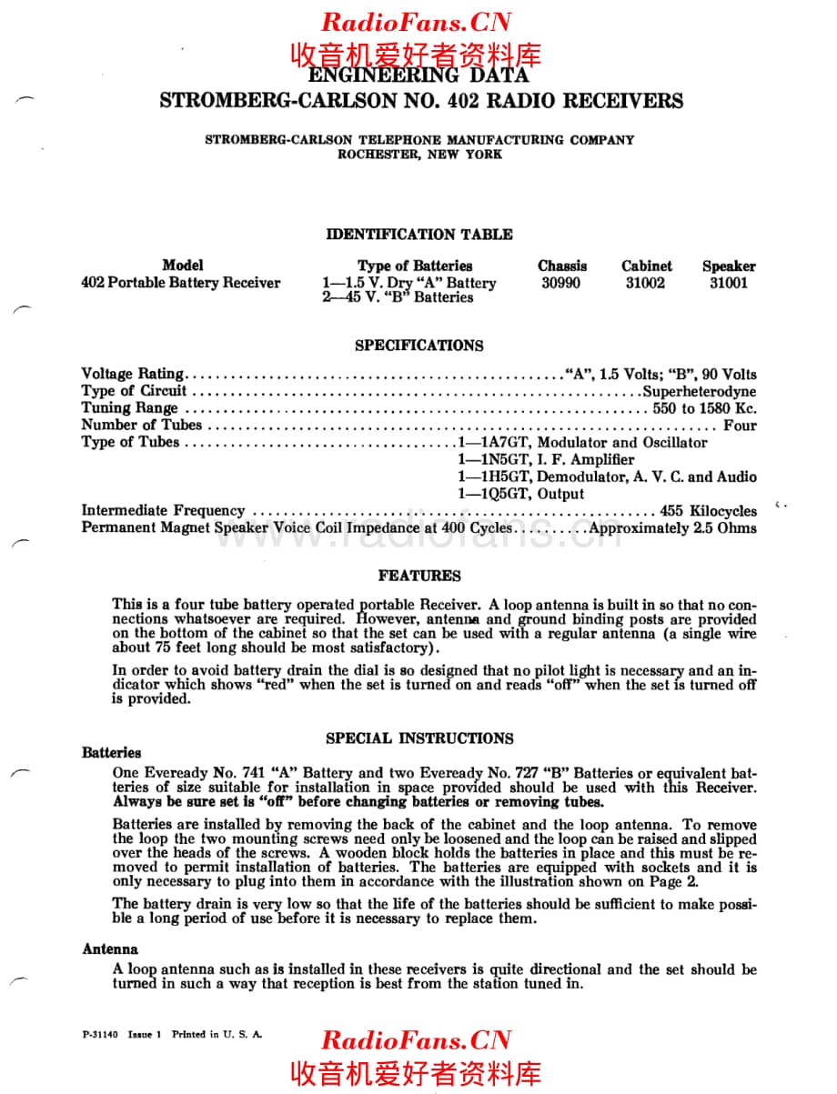 Stromberg Carlson 402 service manual 电路原理图.pdf_第1页