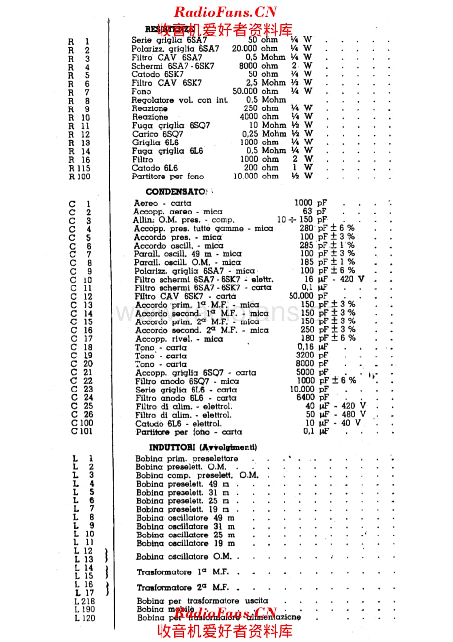 Radiomarelli 118B components 电路原理图.pdf_第1页