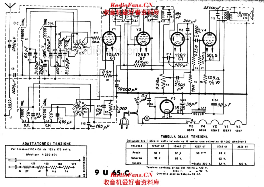 Radiomarelli 9U65C alternate 电路原理图.pdf_第1页