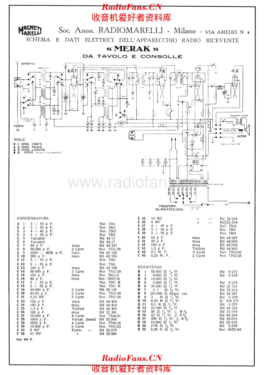 Radiomarelli Merak alternate 电路原理图.pdf_第1页