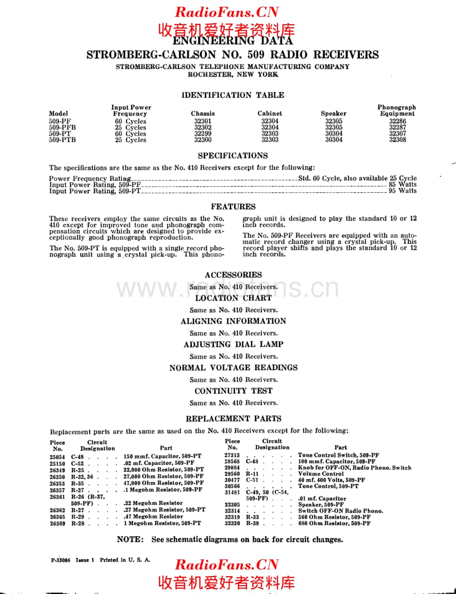 Stromberg Carlson 509 service manual 电路原理图.pdf_第1页