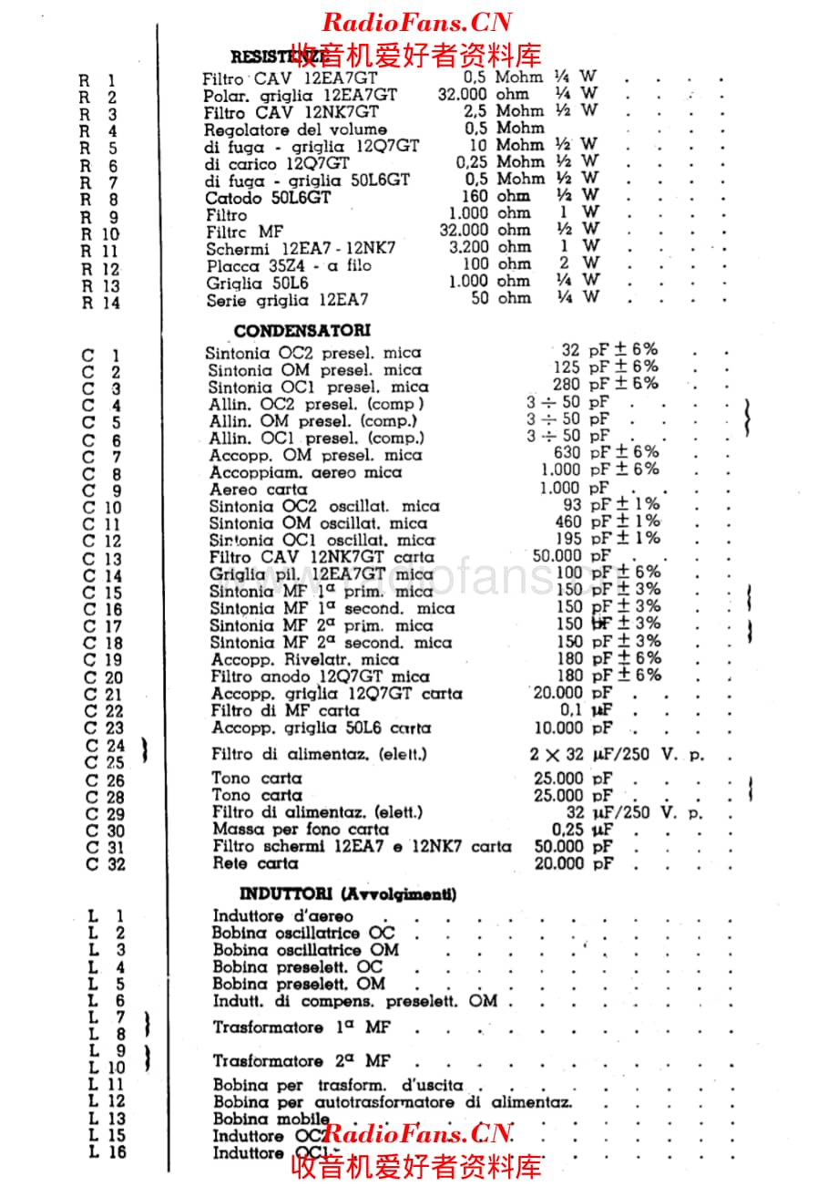 Radiomarelli 10A151M components 电路原理图.pdf_第1页