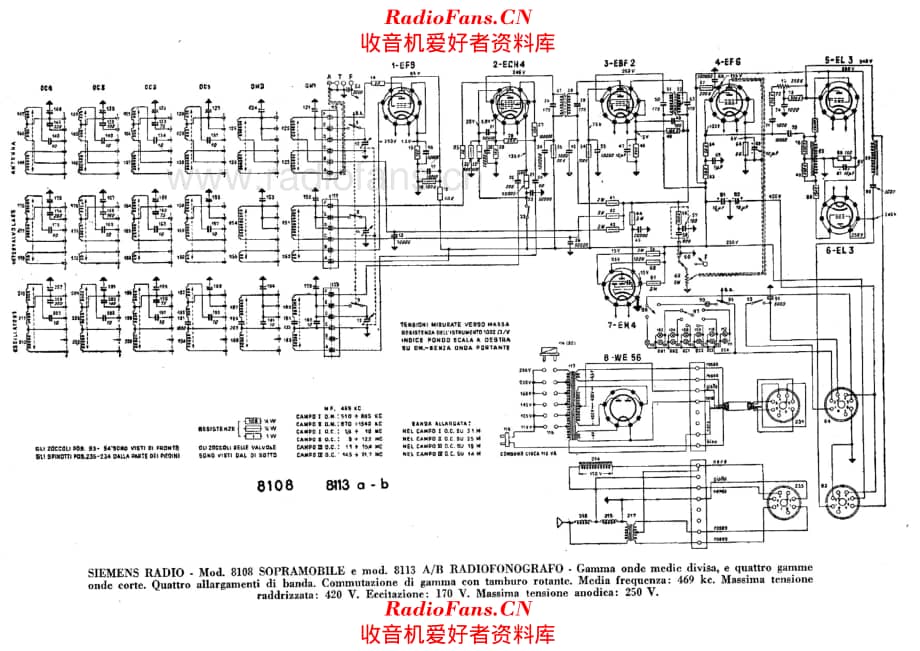 Siemens 8108 8113A-B radiofonografo 电路原理图.pdf_第1页