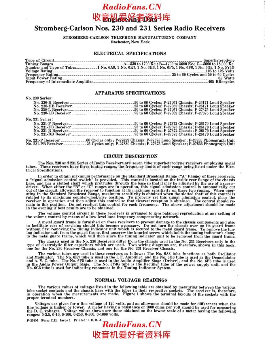 Stromberg Carlson 230 service manual 电路原理图.pdf_第1页