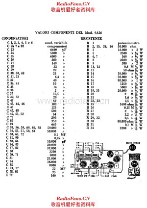 Radiomarelli 9A26 components 电路原理图.pdf