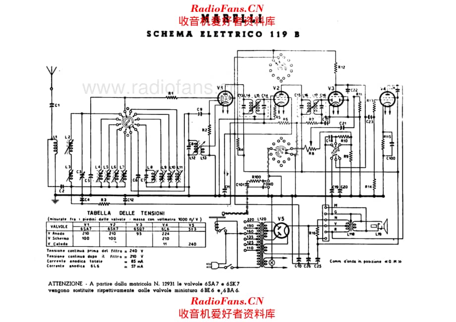 Radiomarelli 119B 电路原理图.pdf_第1页