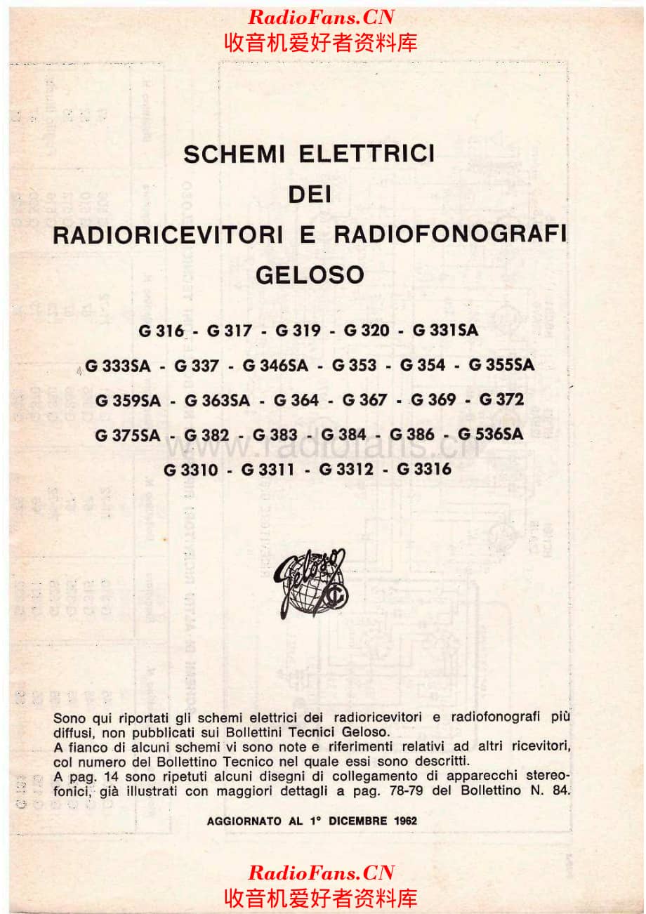 Schemi Elettrici dei Radioricevitori e Radiofonografi Geloso 1962 电路原理图.pdf_第1页