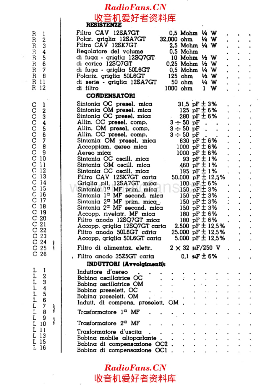 Radiomarelli 9U65M components 电路原理图.pdf_第1页