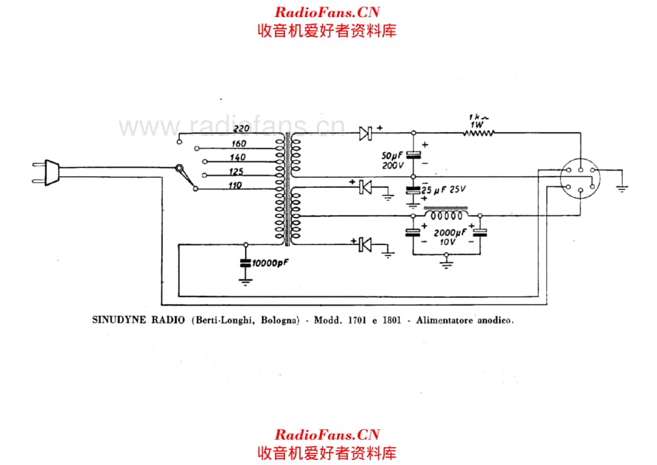 Sinudyne 1701 1801 anodic power supply 电路原理图.pdf_第1页