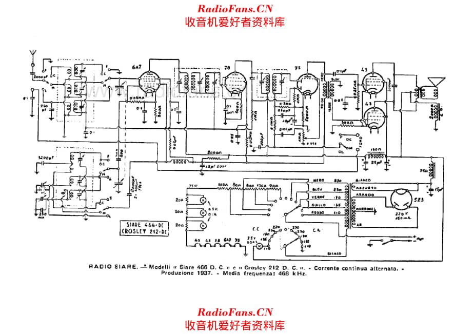 Siare 466DC Crosley 212DC_2 电路原理图.pdf_第1页