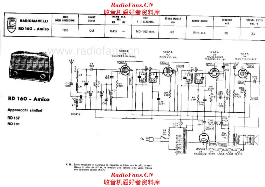 Radiomarelli RD160 Amico 电路原理图.pdf_第1页