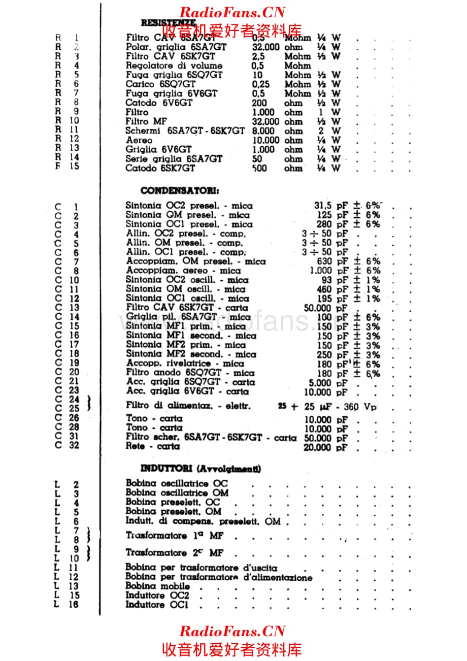 Radiomarelli 10A151U components 电路原理图.pdf_第1页