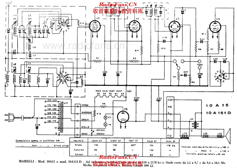 Radiomarelli 10A15 10A151D alternate 电路原理图.pdf_第1页