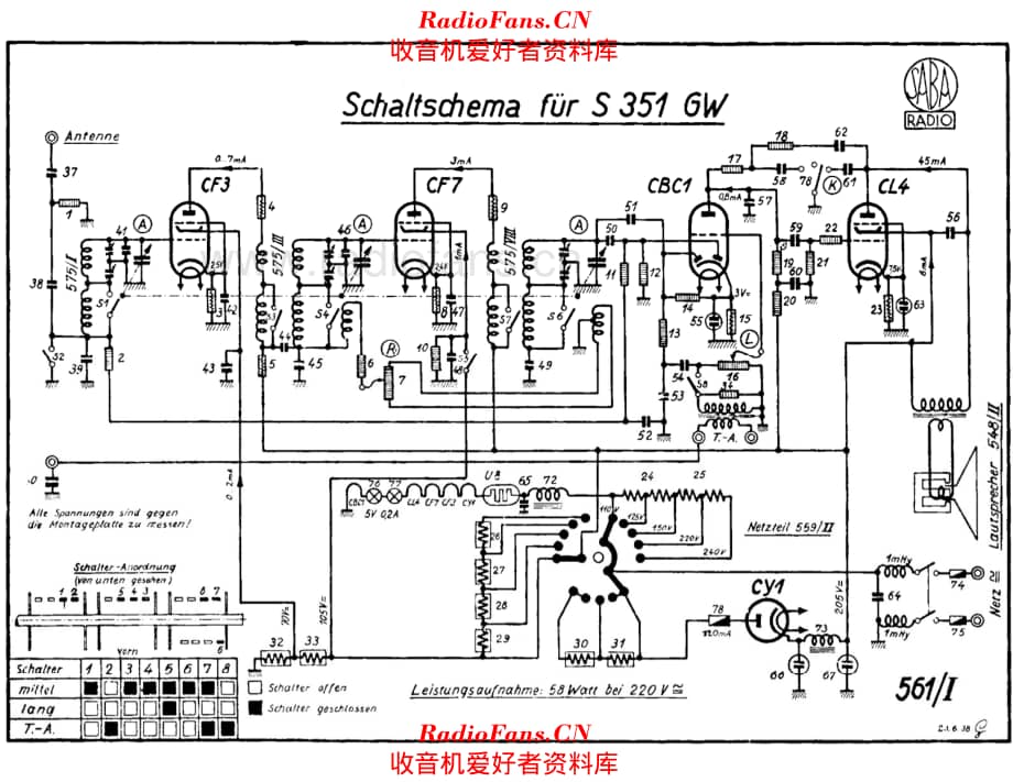 Saba 351GW 电路原理图.pdf_第1页