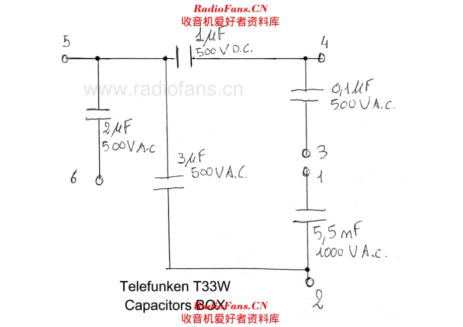 Telefunken T33W - Capacitors BOX 电路原理图.pdf_第1页