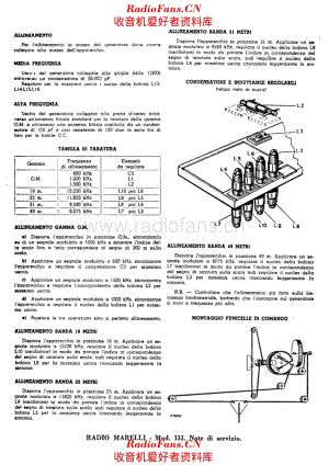 Radiomarelli 133 alignment 电路原理图.pdf