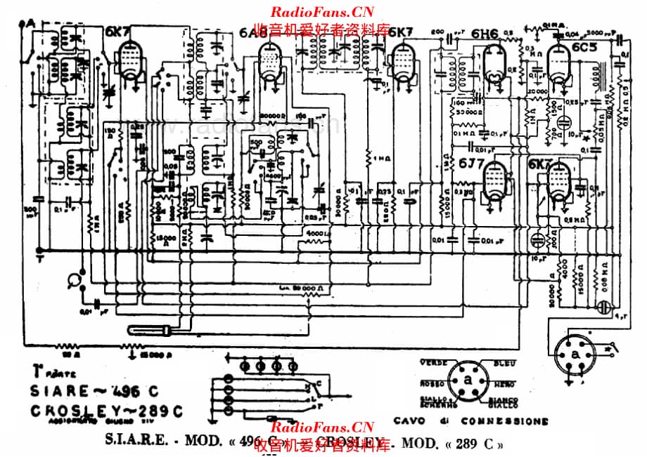 Siare 496C - Crosley 289C 电路原理图.pdf_第1页