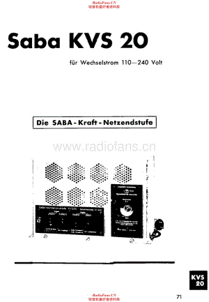 Saba KVS20 电路原理图.pdf