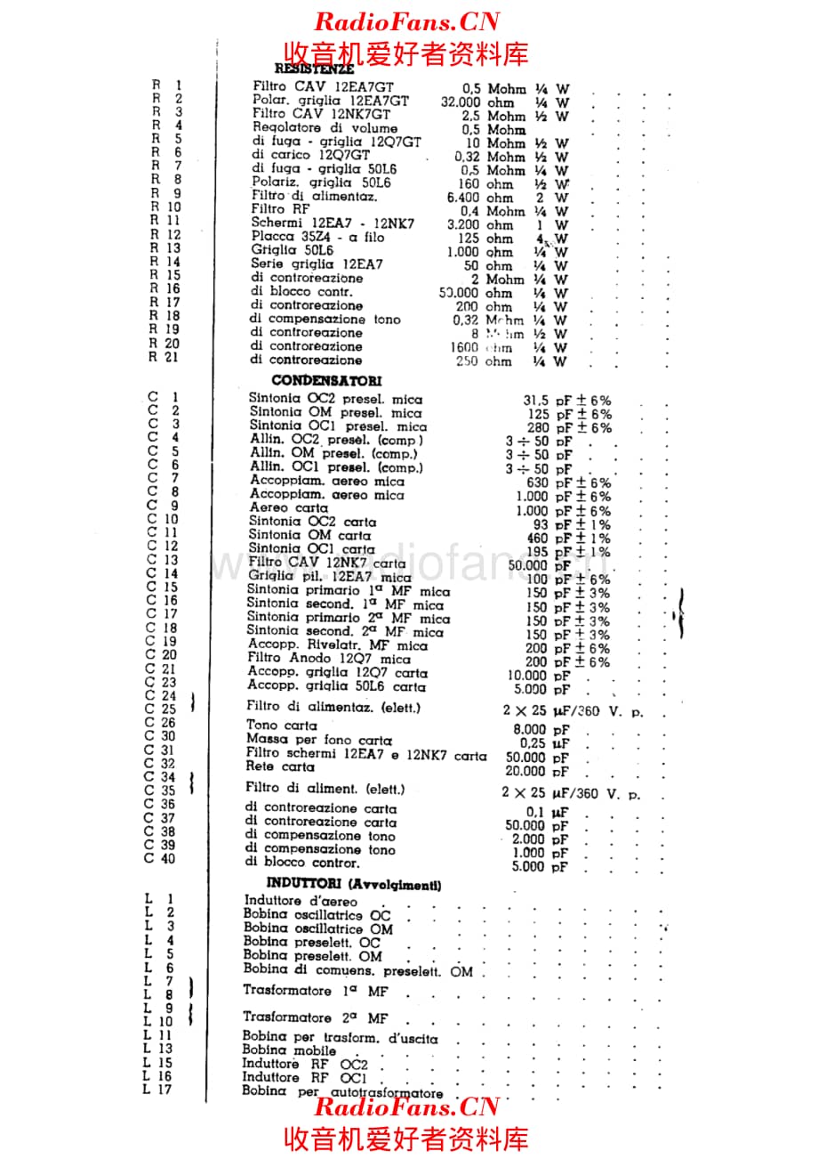 Radiomarelli 10A55 components 电路原理图.pdf_第1页