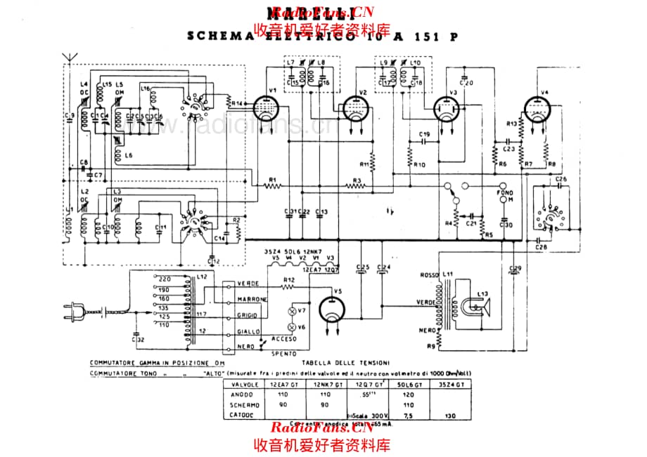 Radiomarelli 10A151P 电路原理图.pdf_第1页