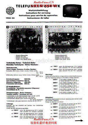 Telefunken 654WK servicing instructions 电路原理图.pdf